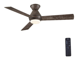 lot 18 image: HOME DECORATORS COLLECTION Emery 56 in. LED Seasoned Wood Ceiling Fan with Remote Control