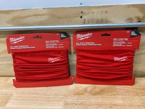lot 80 image: MILWAUKEE Lot of 2-  Red Multi-Functional Neck Gaiters