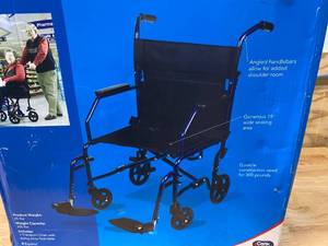 lot 81 image: CAREX Transport Wheelchair with 18.9  Seat (Folding)