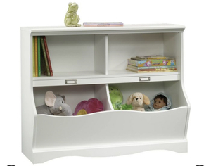 lot 87 image: SAUDER Twin Pogo BookcaseFootboard Soft White Finish