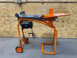 lot 111 image: YARDMAX 5-Ton Electric Log Splitter with Stand and Log Tray 15Amp