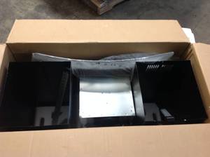 lot 3 image: 30 in. 343 CFM Convertible Kitchen Island Mount Range Hood in Black Painted Stainless Steel with Tempered Glass by AKDY