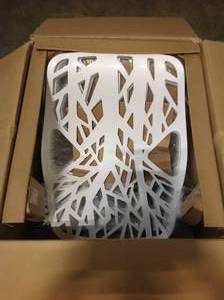 lot 4 image: Vortex White Side Chair with Walnut Legs (Set of 4) OPEN BOX