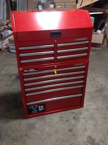 lot 5 image: Husky Red Tool Box Costumer returns small damage on the side review the pic