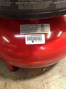 lot 9 image: Porter Cable 6 Gal. 150 PSI Portable Electric Pancake Air Compressor with accesories see pictures