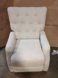 lot 11 image: Cullman Shell Upholstered Glider Swivel Rocker Chair by DeCoro
