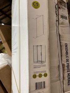 lot 53 image: Delta Classic 36 in. W Frameless 1-Piece Direct-to-Stud Corner Shower Glass Panel in Stainless Customer returns see pictures