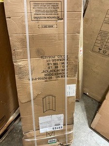 lot 56 image: ANZZI Mare 35 in. x 76 in. Framed Corner Sliding Shower Enclosure with TSUNAMI GUARD in Brushed Nickel