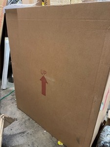 lot 58 image: Hampton Bay Courtland Polar White Finish Laminate Shaker Stock Assembled Wall Kitchen Cabinet 36 in. x 42 in. x 12 in.