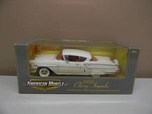118 SCALE DIE-CAST -  AMERICAN MUSCLE MEMORIES 1958 CHEVY IMPALA - NEW IN BOX - AWESOME, GREAT PIECE - SEE PICTURES