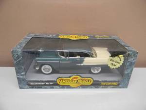 118 SCALE DIE-CAST - AMERICAN MUSCLE EXCLUSIVE COLOR 1955 CHEVROLET BEL AIR - NEW IN BOX - AWESOME, GREAT PIECE - SEE PICTURES