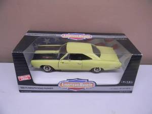 118 SCALE DIE-CAST - AMERICAN MUSCLE 1969 PLYMOUTH ROAD RUNNER - NEW IN BOX - GREAT PIECE - SEE PICTURES