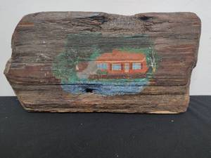 lot 117 image: Hand Painted Wood Dcor