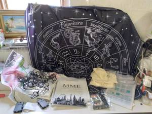 lot 67 image: Home Decor, Craft Lot IndoorOutdoor Lantern String Lights, Moment Meets Eternity  10x7 New York City Studio Photo Print, 5 PC. Astrology Chart Wall Hangings, 3 Floral Mural Poster, 6pc. Mesh Bags