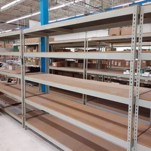 lot 183 image: Buttonhole Shelving Unit 72 x 24.5...