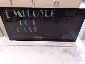 lot 7 image: 6  3 Black Glass Dry Erase Boar...