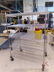 lot 48 image: Metro Wire Shelving Unit on Wheels ...