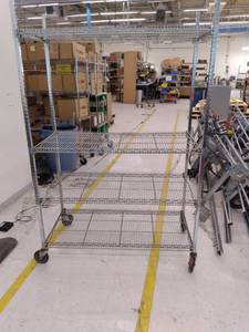 lot 166 image: Large Wire Shelving Rack on Wheels ...