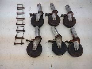 lot 68 image: (6) 5 Locking Swivel Scaffold Whee...