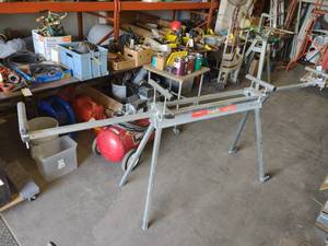 lot 200 image: Stable Mate Folding Miter Saw Stand...