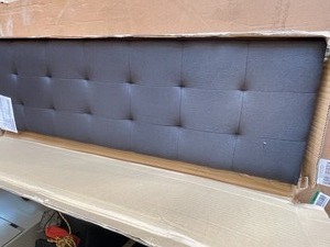 Brookside Queen Emmie Square-Tufted Adjustable Charcoal Upholstered Headboard