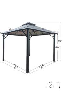 LAUREL CANYON 10 ft. x 10 ft. Insulated Aluminum Outdoor Patio Gazebo with Double Roof and Netting