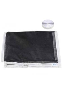 Fenestrelle 36 in. x 82 in. Black Fiberglass White Trim Magnetic Center Opening Screen Door