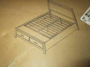 lot 7 image: jackson queen size bed rails and cr...