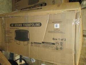 lot 54 image: 14 foot round trampoline open box ...