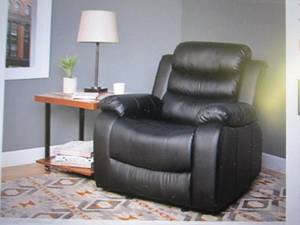 lot 59 image: oscar massage recliner black open b...