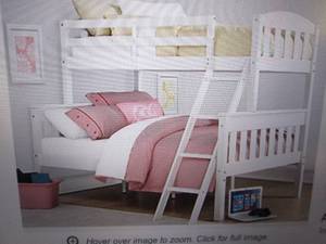 lot 89 image: twin over full bunk bed  white open...