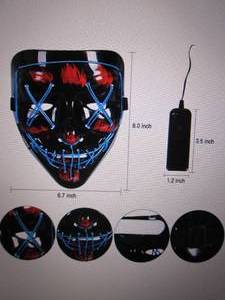 lot 99 image: Max Fun Halloween Mask Glowing Glov...
