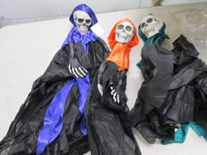 lot 149 image: 3 hanging grim reapers open box ...