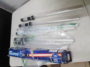 lot 169 image: 6 2 in 1 led saber swords open box ...