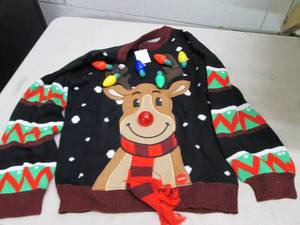 lot 210 image: womens small led light up reindeer ...