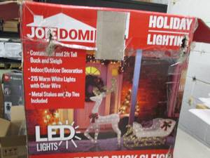 lot 213 image: joiedomi 5ft led fabric buck sleigh...