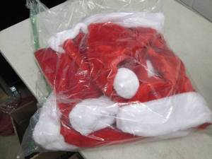 lot 220 image: 6pcs deluxe santa hats with red vel...