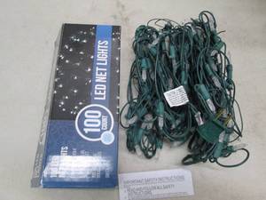 lot 235 image: 100 led net lights powers on open b...