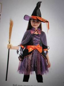 lot 260 image: Witch Costume for Girl Halloween Or...