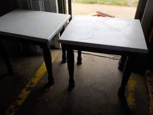 lot 262 image: Set of 2 end Tables, Black Legs and...