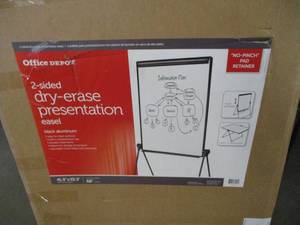 lot 22 image: Office Depot 2 sided Dry Erase Pres...