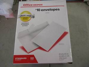 lot 32 image: Office Depot #10 Envelopes 500 Coun...