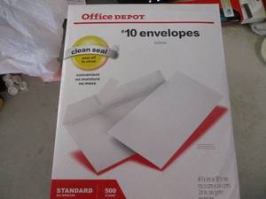 lot 33 image: Office Depot #10 Envelopes 500 Coun...