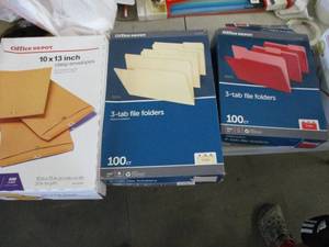 lot 34 image: 3 Tab File Folders and Clasp Envelo...