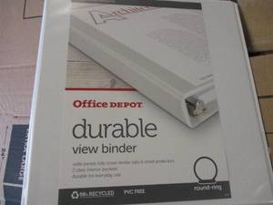 lot 241 image: 12 Office Depot 3 Ring Binders ret...