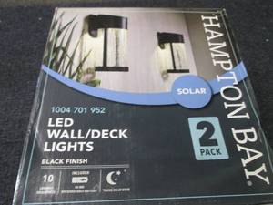 lot 72 image: Hampton Bay 2-Light Black Solar LED...
