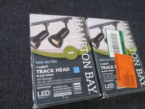 lot 77 image: 2 Hampton Bay 1-Light Black Integra...