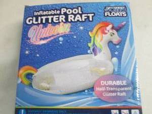 lot 275 image: Inflatable Pool Unicorn Glitter Raf...