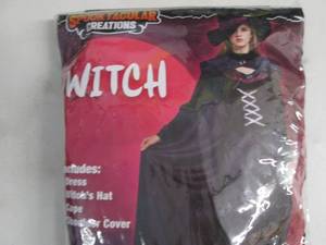 lot 285 image: Adult XL Witch Costume open pkg...