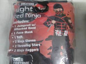 lot 286 image: Red Ninja Cosume Child Size Medium ...